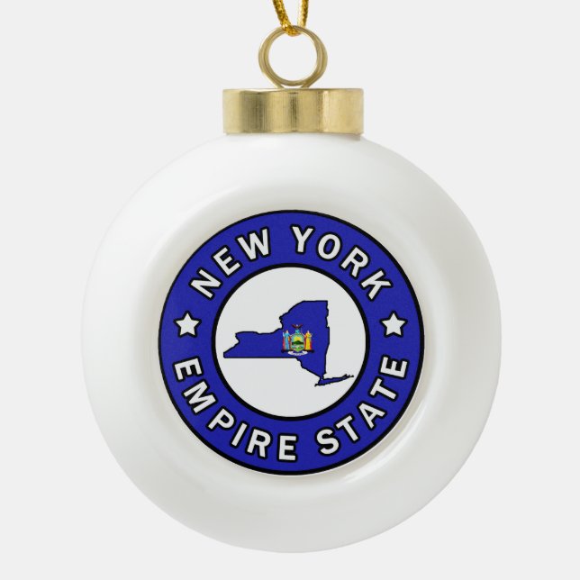New York Ceramic Ball Christmas Ornament (Front)