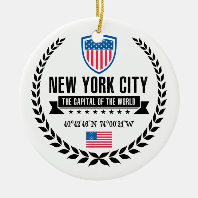 New York Ceramic Tree Decoration (Front)