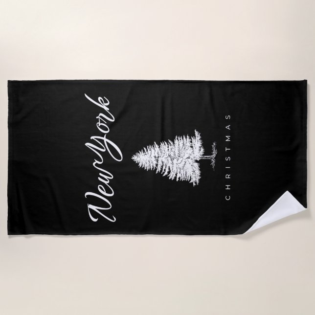 New York Christmas Beach Towel (Front)