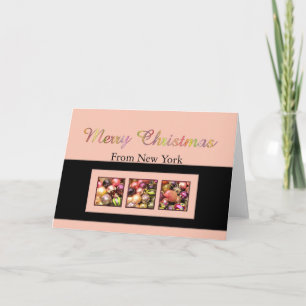 New York Christmas Card with ornaments