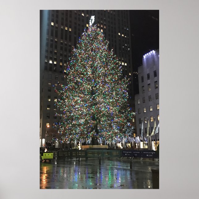 New York Christmas NYC Rockefeller Centre Tree Poster (Front)