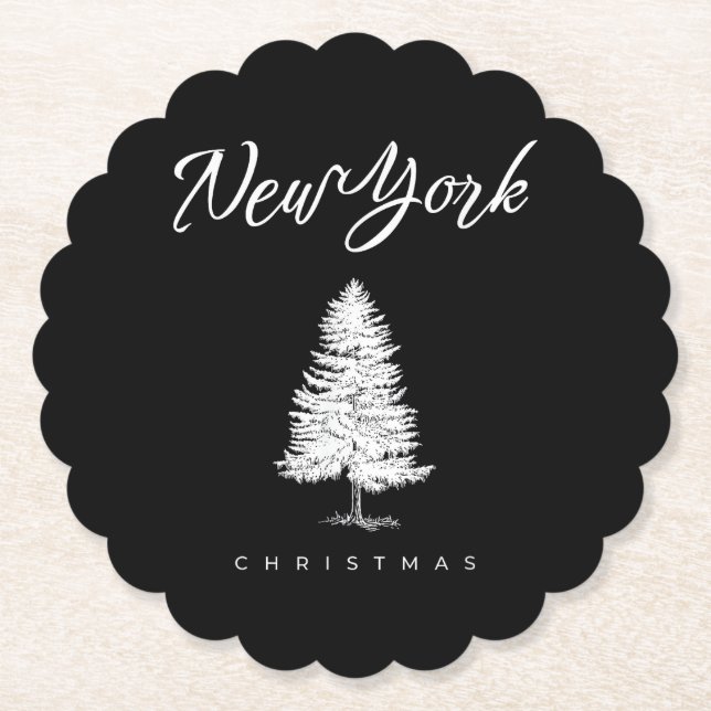 New York Christmas Paper Coaster (Front)