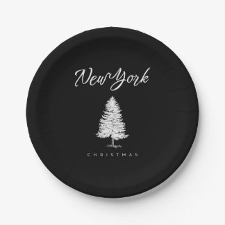 New York Christmas Paper Plate