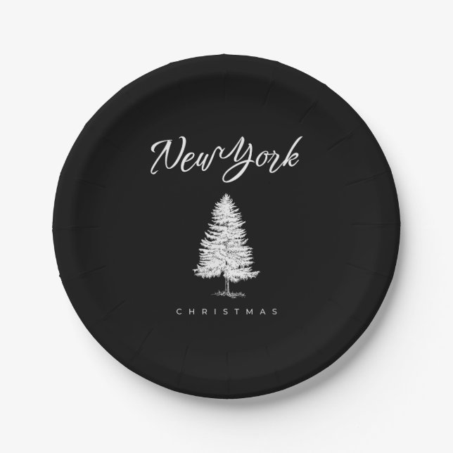 New York Christmas Paper Plate (Front)