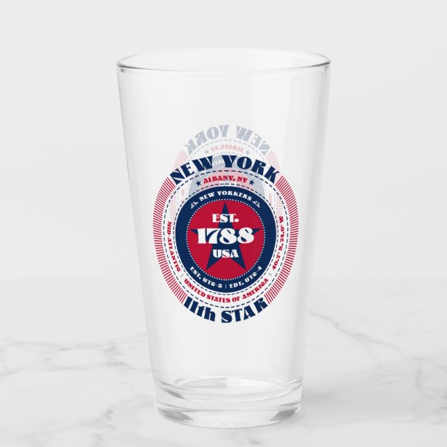 New York Circular Typography Design Glass (Front)