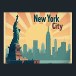 New York City – 16"x12" Art Deco Skyline Poster<br><div class="desc">Step into the golden age of travel with this elegant 16"x12" Art Deco poster featuring New York City in all its timeless glory. Designed with muted pastels, a bold skyline, and the iconic silhouette of the Statue of Liberty, this piece evokes the glamour of 1920s and 30s travel ads. The...</div>
