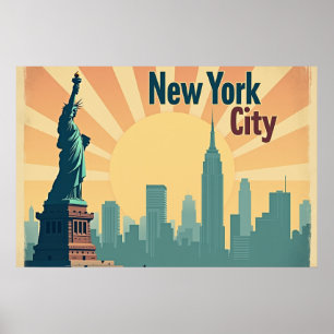 New York City –  30"x20" Art Deco Skyline Poster