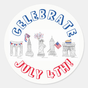 New York City 4th of July Fireworks NYC Celebrate Classic Round Sticker