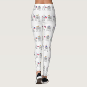 New York City 4th of July Patriotic Brooklyn USA Leggings