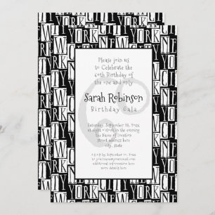 New York City 60th Birthday Party Manhattan Style Invitation