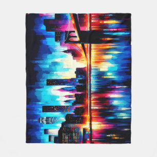 New York City Abstract 1103 Fleece Blanket