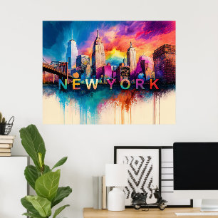 New York City Abstract Art Poster