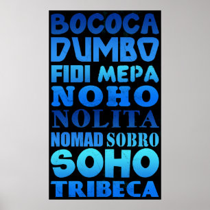 New York City Acronyms Poster