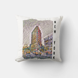 New York City Aesthetic Mosaic Art Cushion