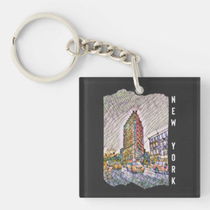 New York City Aesthetic Mosaic Art     Key Ring