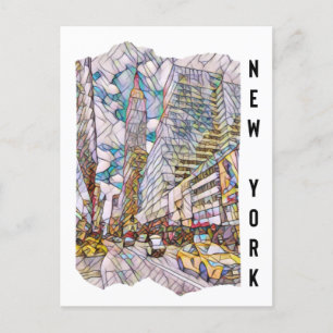 New York City Aesthetic Mosaic Art Postcard