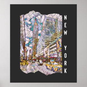 New York City Aesthetic Mosaic Art         Poster