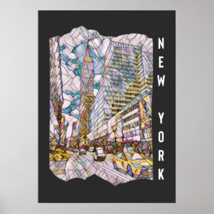 New York City Aesthetic Mosaic Art         Poster