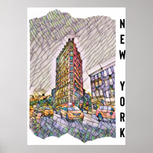 New York City Aesthetic Mosaic Art Poster