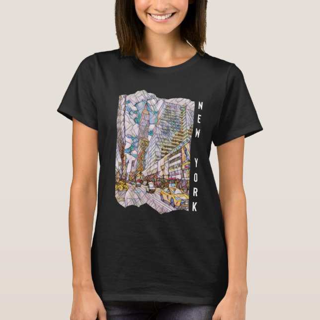 New York City Aesthetic Mosaic Art     T-Shirt (Front)