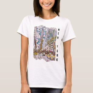 New York City Aesthetic Mosaic Art    T-Shirt