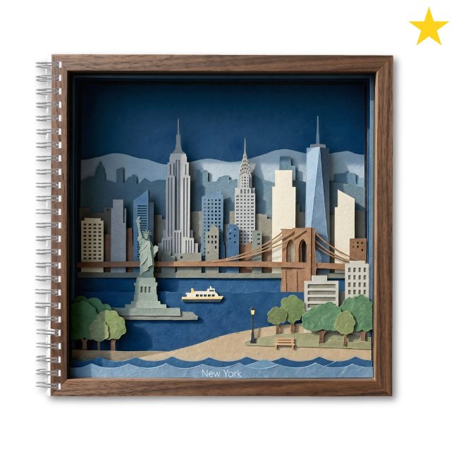 New York City America Layered Paper Art Diorama Notebook (Creator Uploaded)