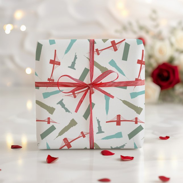 New York City Architecture Christmas Holiday Wrapping Paper (Creator Uploaded)