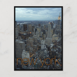 new york city at dusk postcard