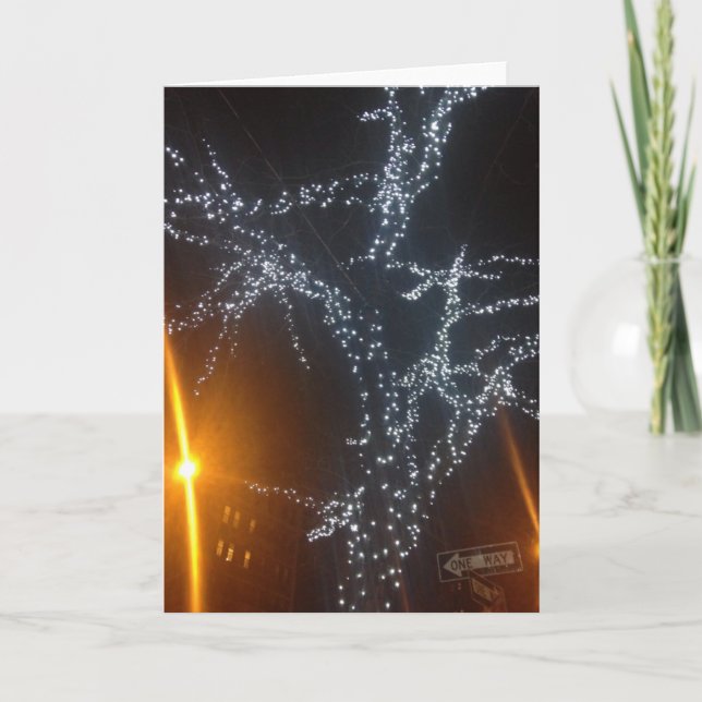 New York City at Night Christmas Lights NYC Photo Holiday Card (Front)