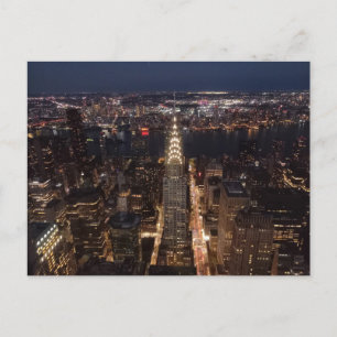 New York City at night - Chrysler Building Postcard
