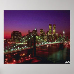 new york city at night poster
