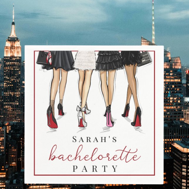 New York City Bachelorette Fashion Illustration  Napkin (Creator Uploaded)