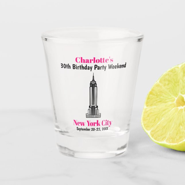 New York City Bachelorette Party Favour Girls Trip Shot Glass (Front)