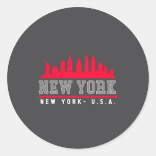New York City Beautiful Skyline _1 Classic Round Sticker