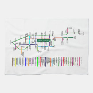 New York City Bike Map 16x24 Cotton Kitchen Towel