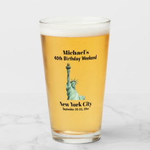 New York City Birthday Party Guys Trip Beer Pint Glass