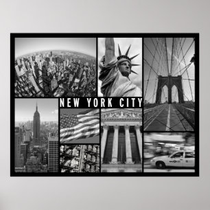 new york city black and white poster