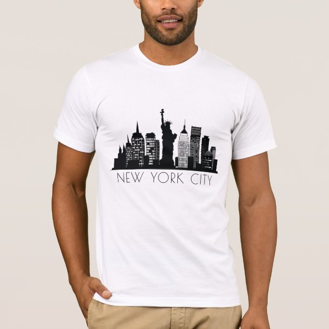 New York City Black And White Silhouette T-Shirt (Front)