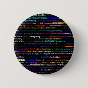New York City Black Background Button