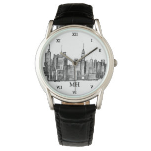 New York City Black Modern Skyline Travel NYC Watc Watch
