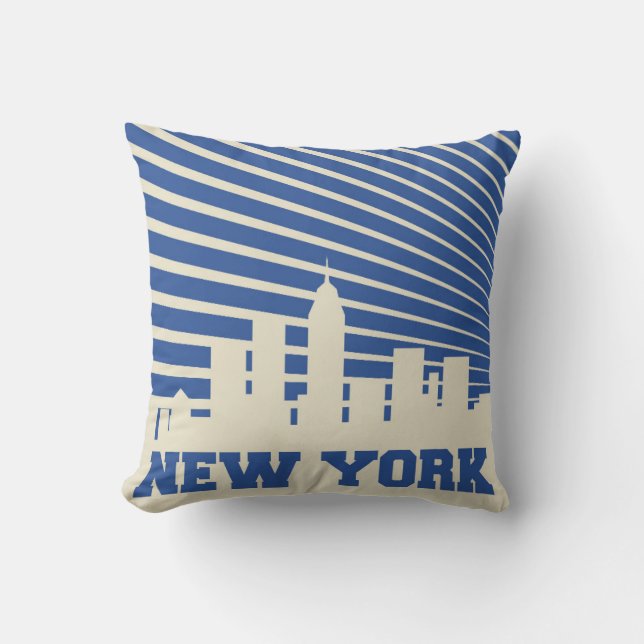New York City Blue Cushion (Front)