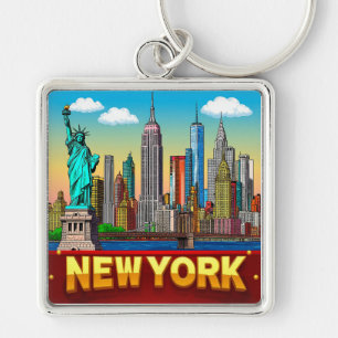 🧲 New York City Break Vacation Memory USA 🌆 Key Ring