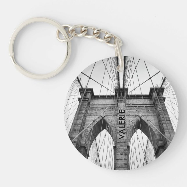 New-York City Brooklyn Bridge Closeup Key Ring (Front)
