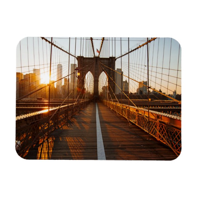 New York City Brooklyn Bridge Sunrise Magnet (Horizontal)