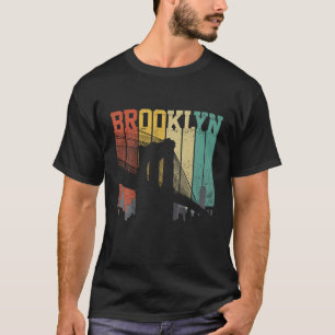 New York City Brooklyn Bridge Vintage Retro Skylin T-Shirt