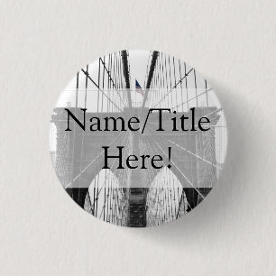 New York City Brooklyn Bridge Wedding 3 Cm Round Badge
