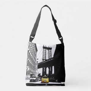 New York City Brooklyn Bridge Yellow Taxi Ny Black Crossbody Bag