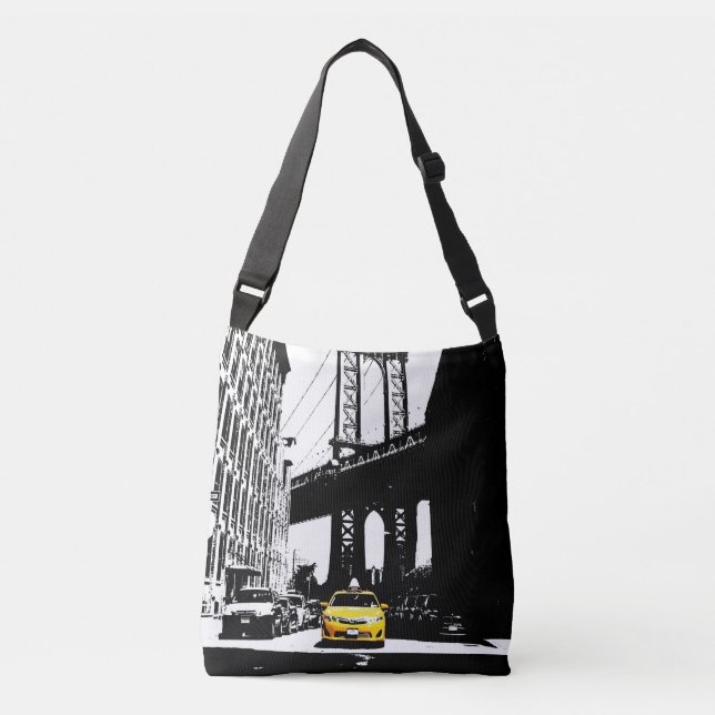 New York City Brooklyn Bridge Yellow Taxi USA Nyc Crossbody Bag (Front)