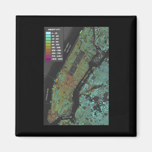 New York City Building Height Map Sticker Magnet