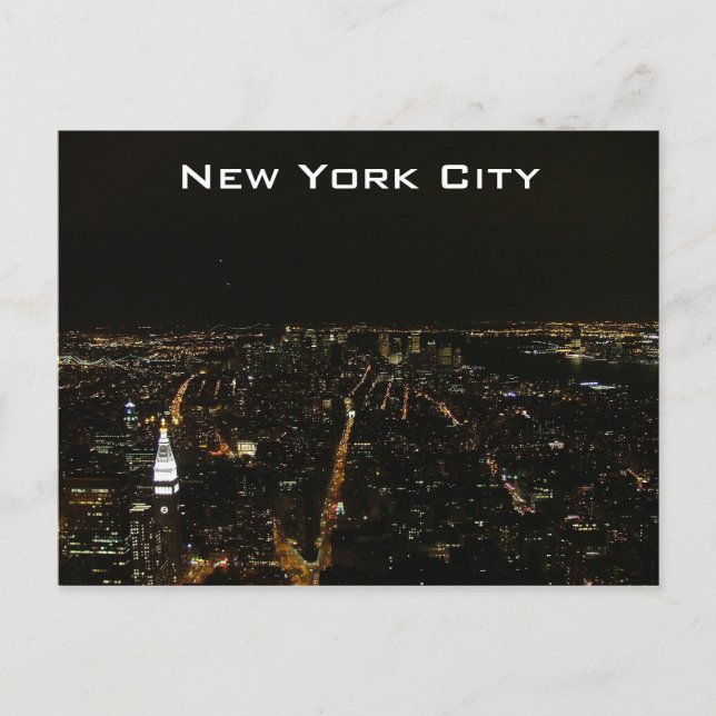 New York City by Night Postcard (Front)